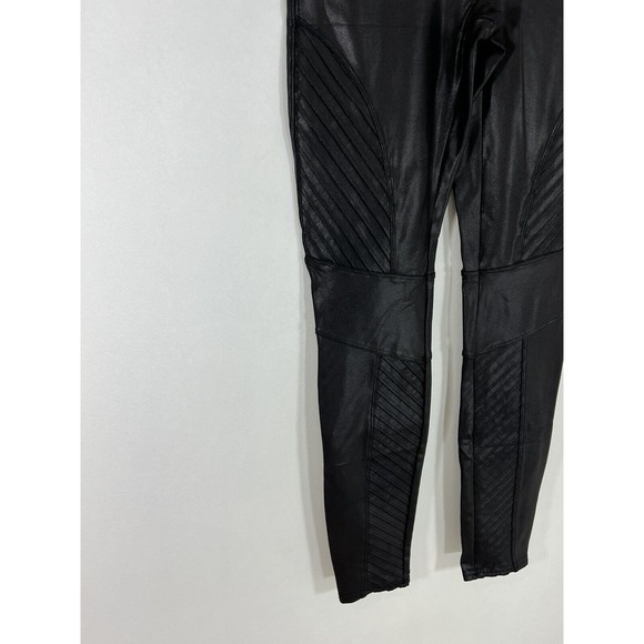 NEW Spanx Faux Leather Leggings Quilted "Very Black" Size Small - Picture 2 of 9